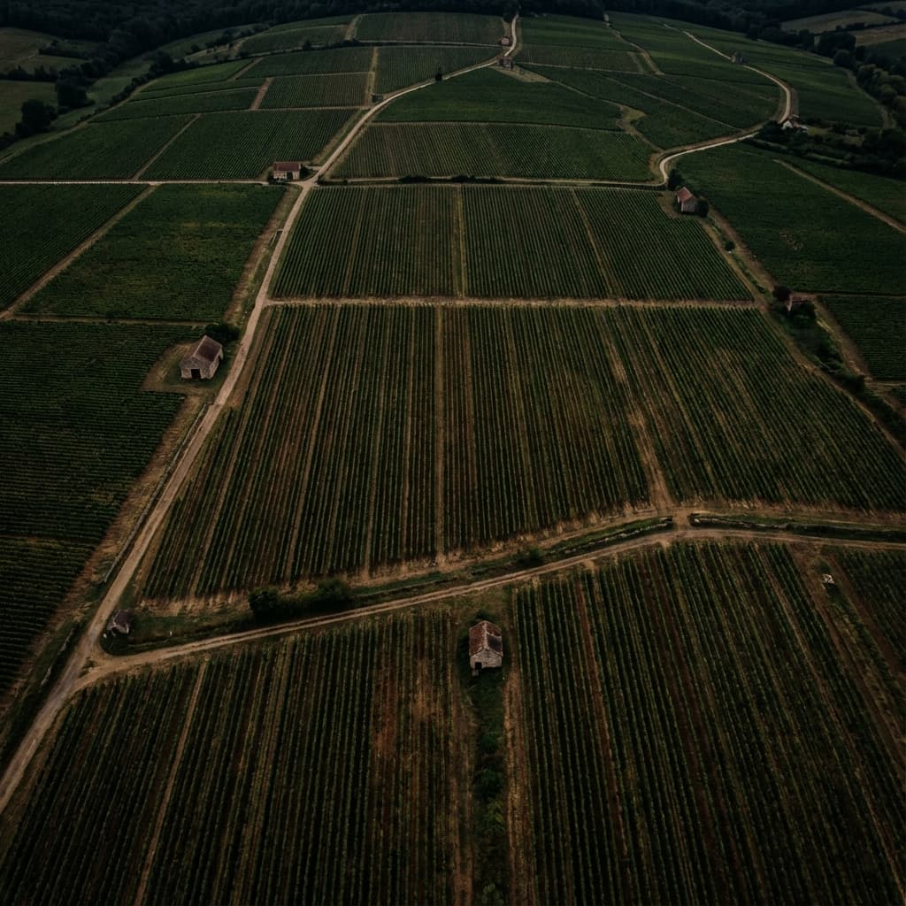Satellite view of vineyards